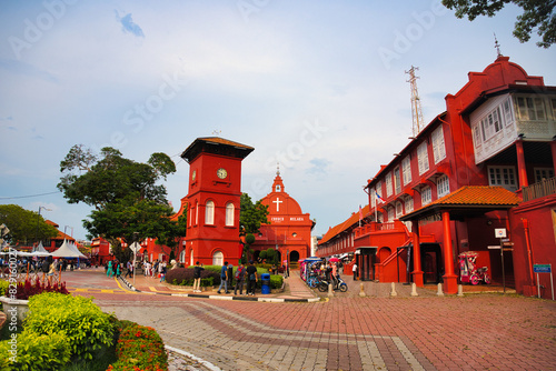 Canvastavla 世界遺産マラッカのオランダ広場　マレーシア　Windmill Dutch Square Melaka, Malaysia