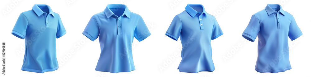 Polo Shirts isolated on transparent png background collection set . Generative ai Polo Shirts isolated on transparent png background collection set . Generative ai