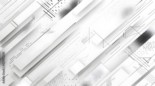 Grey white abstract background geometry shine and layer element vector for presentation design. 