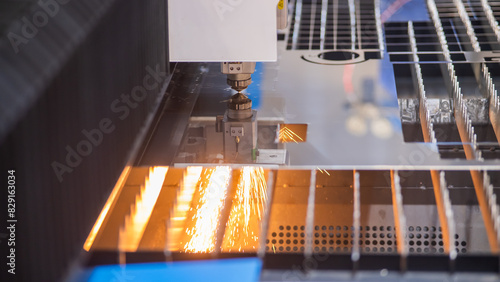 Metal laser cutting machine. Safe automated metal work. 