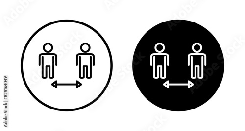 Social distancing icon vector isolated on white background. Keep distance sign. Coronavirus. Social Distancing and Self Quarantine.