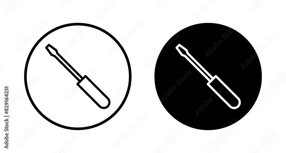 Screwdriver icon vector isolated on white background. Screwdriver vector icon Screwdriver icon vector isolated on white background. Screwdriver vector icon