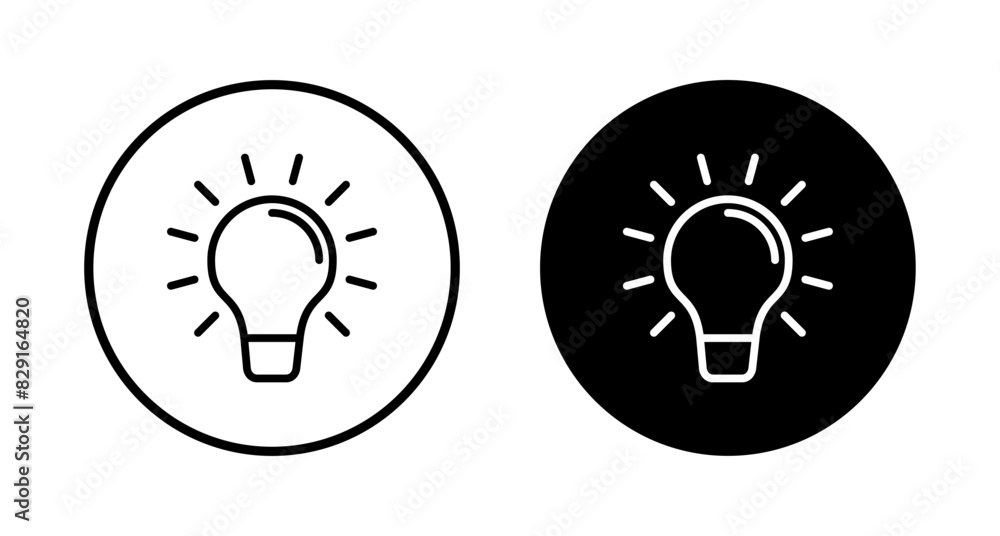 Lamp icon vector isolated on white background. Light bulb icon vector. Idea vector icon