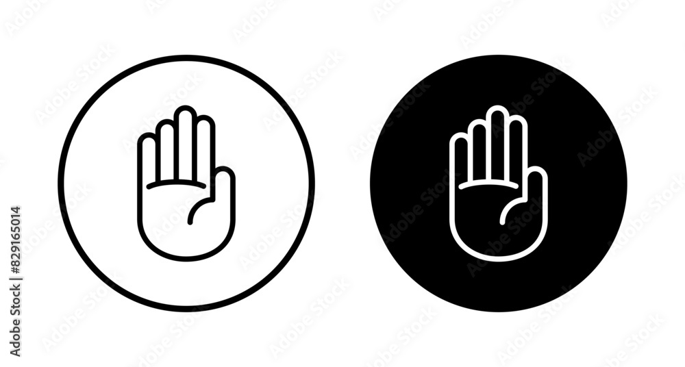 Hand icon vector isolated on white background. Hand gesture. hand stop Hand icon vector isolated on white background. Hand gesture. hand stop