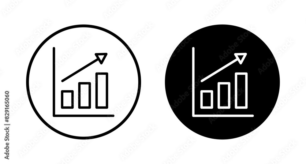 Growing graph Icon vector isolated on white background. Chart icon. Graph vector Growing graph Icon vector isolated on white background. Chart icon. Graph vector