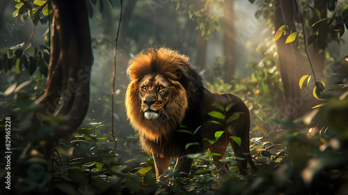 lion in the jungle photo