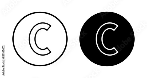 Copyright icon vector isolated on white background. copyright symbols