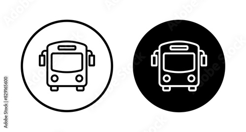 Bus Icon vector isolated on white background. Black bus vector icon