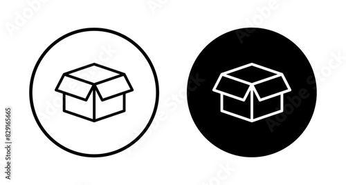 Box icon vector isolated on white background. Cardboard box, packaging open. Box vector icon