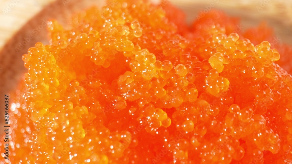 Tobiko is prized not only for its aesthetic appeal but also for its unique flavor profile and nutritional benefits, making it a beloved ingredient in Japanese cuisine and beyond. Tobiko background.
Tobiko is prized not only for its aesthetic appeal but also for its unique flavor profile and nutritional benefits, making it a beloved ingredient in Japanese cuisine and beyond. Tobiko background.