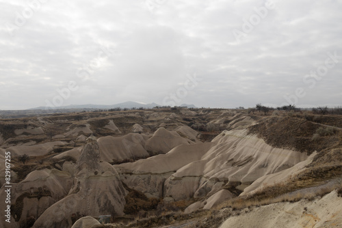 Obraz na płótnie landscape overlooking the rocks of the ancient city Cappadocia in Türkiye. w salonie