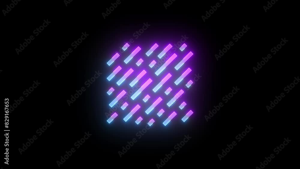 Rain icon neon cyan purple glowing animation black background Rain icon neon cyan purple glowing animation black background