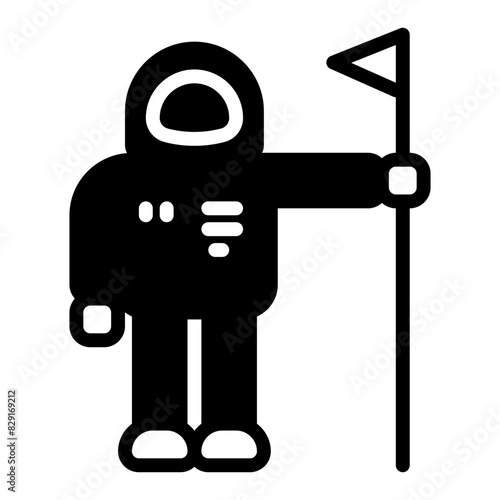Astronaut icon, glyph icon style