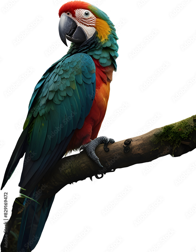 Obraz premium the appearance of a parrot in a tropical jungle