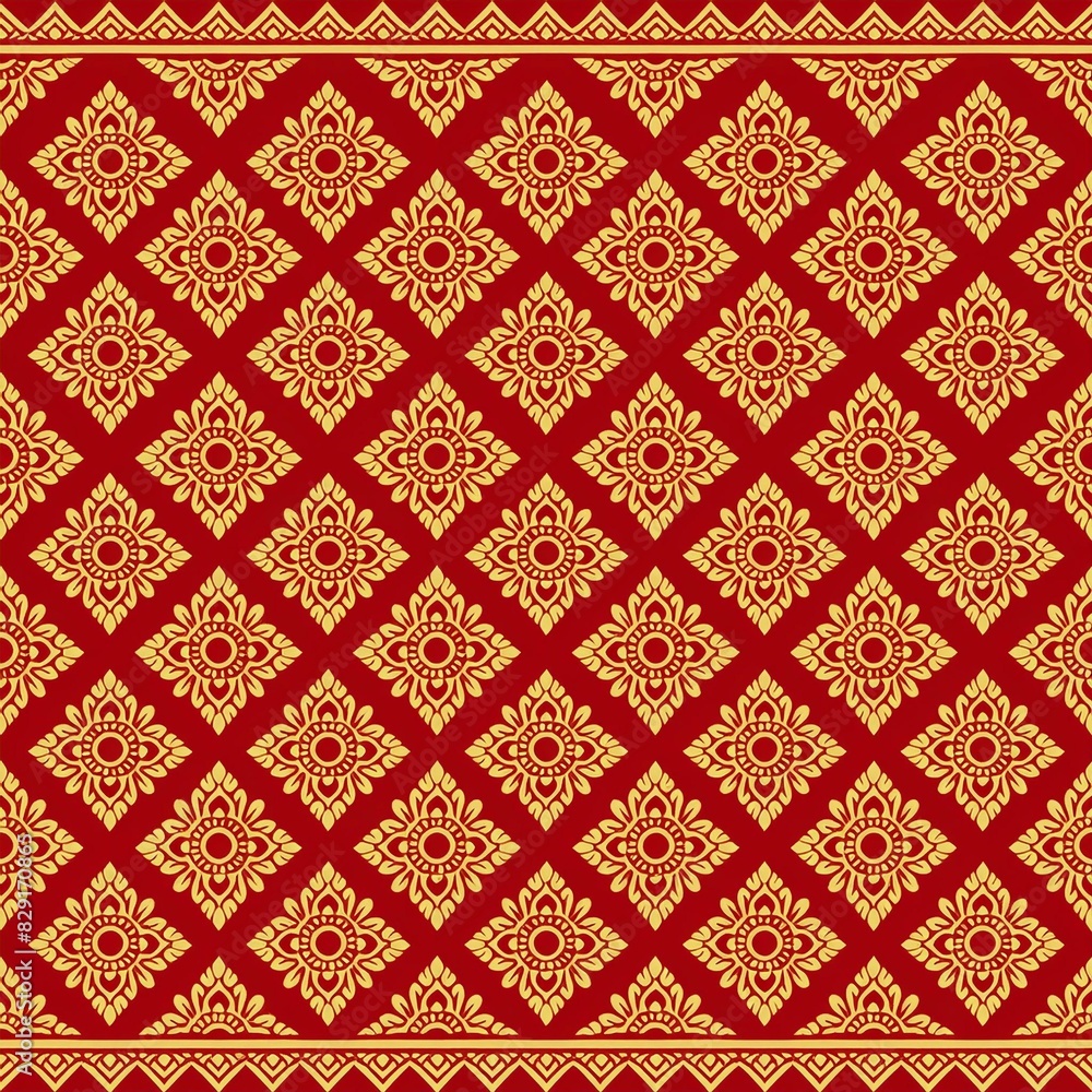 seamless pattern with red ornament seamless pattern with red ornament