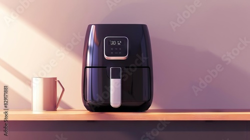 modern air fryer appliance for oilfree cooking healthy eating and kitchen gadget concept digital illustration photo