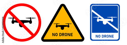No drone zone restriction prohibit flying UAV unmanned aerial vehicle emblem sign sticker graphic