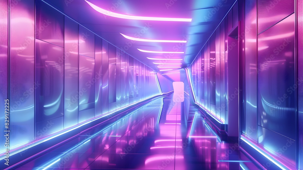 abstract background of futuristic corridor with purple and blue neon lights. abstract background of futuristic corridor with purple and blue neon lights.