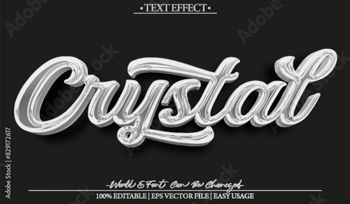 Crystal Vector Text Effect Editable Alphabet Sheer Transparent Gauzy Filmy photo