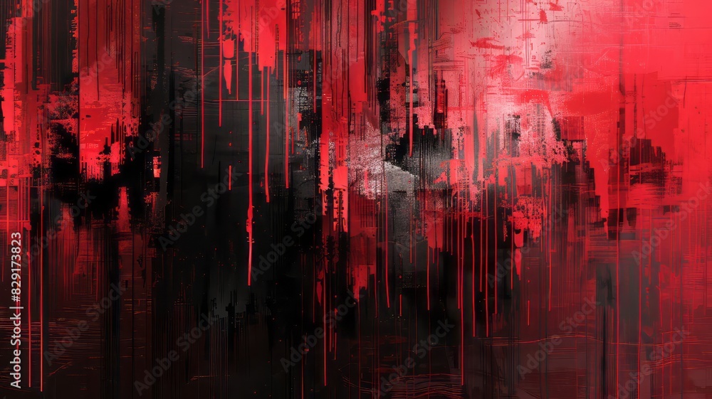 Black and red glitch abstract resembling a corrupted digital file Black and red glitch abstract resembling a corrupted digital file