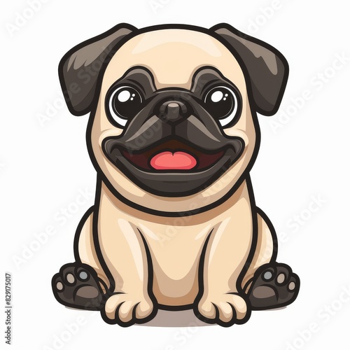 A cartoon dog with a tongue sticking out