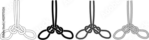 outline silhouette Spanish bowline rope Knot icon
