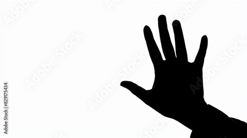  silhouette of a hand showing the Goodbye sign in sign language  photo