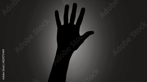 silhouette of a hand showing the Stop sign in sign language 