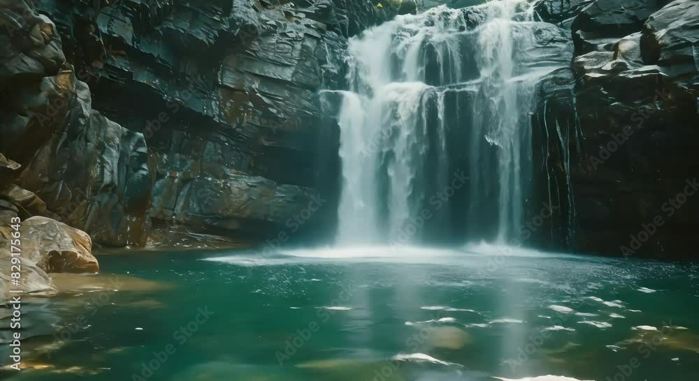 waterfall with very clear water waterfall with very clear water