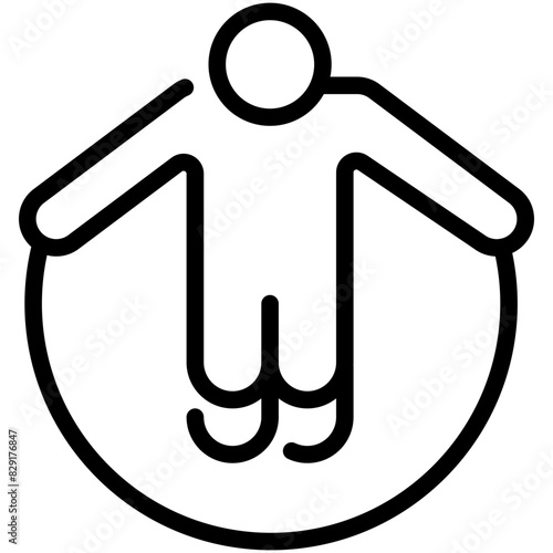 jump rope line icon