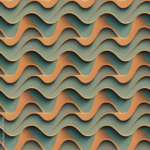 Seamless green natural tiling pattern