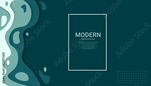 Green background with unique, abstract design, wavy, liquid that gives it a modern and artistic feel