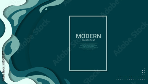Green background with unique, abstract design, wavy, liquid that gives it a modern and artistic feel