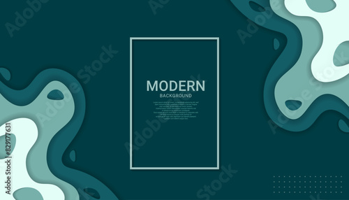 Green background with unique, abstract design, wavy, liquid that gives it a modern and artistic feel