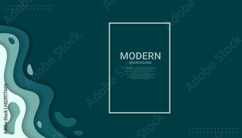 Green background with unique, abstract design, wavy, liquid that gives it a modern and artistic feel