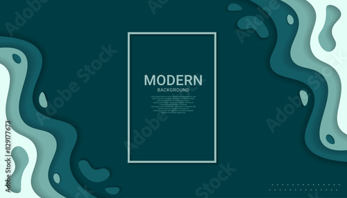 Green background with unique, abstract design, wavy, liquid that gives it a modern and artistic feel