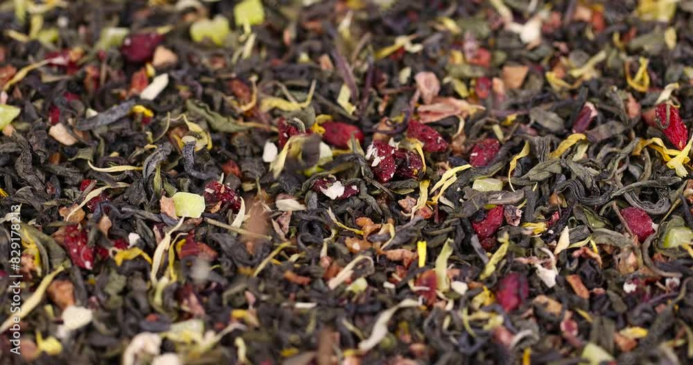 dry green tea with calendula flowers, goji berries, apple slices, high-quality green tea with additives for taste and smell dry green tea with calendula flowers, goji berries, apple slices, high-quality green tea with additives for taste and smell