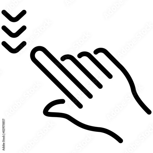 swipe down line icon