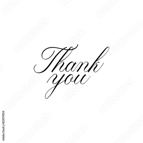 Vector Editable colors Handlettering Script Style Black Thankyou