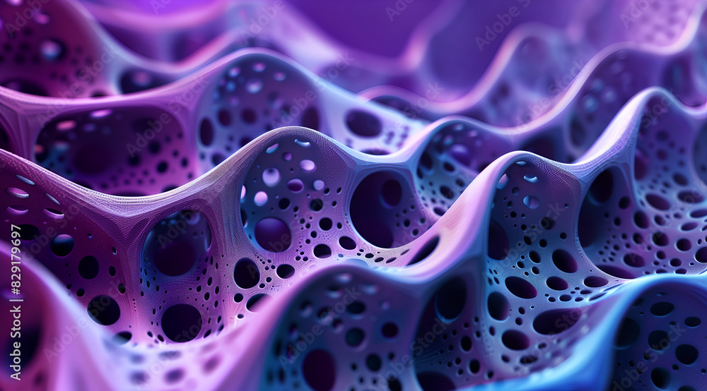 3D render of purple and blue abstract pattern, futuristic organic background 3D render of purple and blue abstract pattern, futuristic organic background