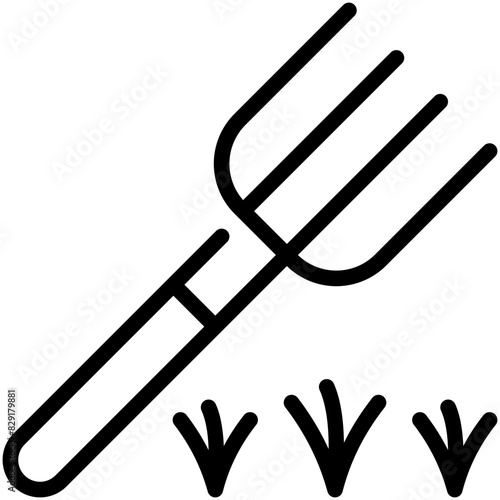 pitchfork line icon
