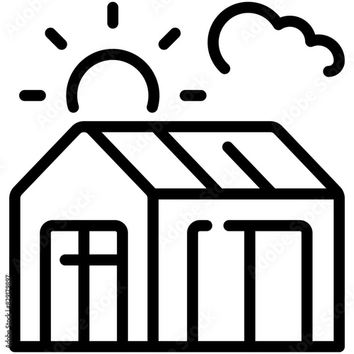 greenhouse line icon