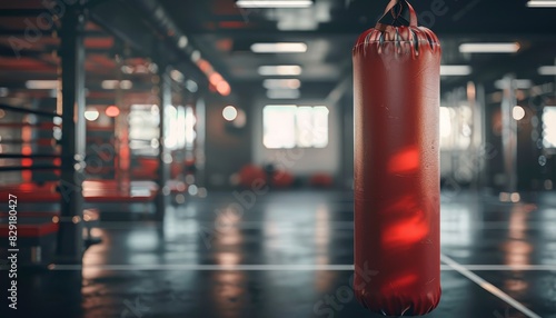 Boxing gym has a rapid punching bag © LimeSky