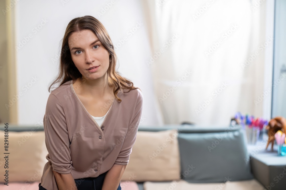 portrait of a woman, american girl, caucasian female at home, young woman smiling portrait of a woman, american girl, caucasian female at home, young woman smiling