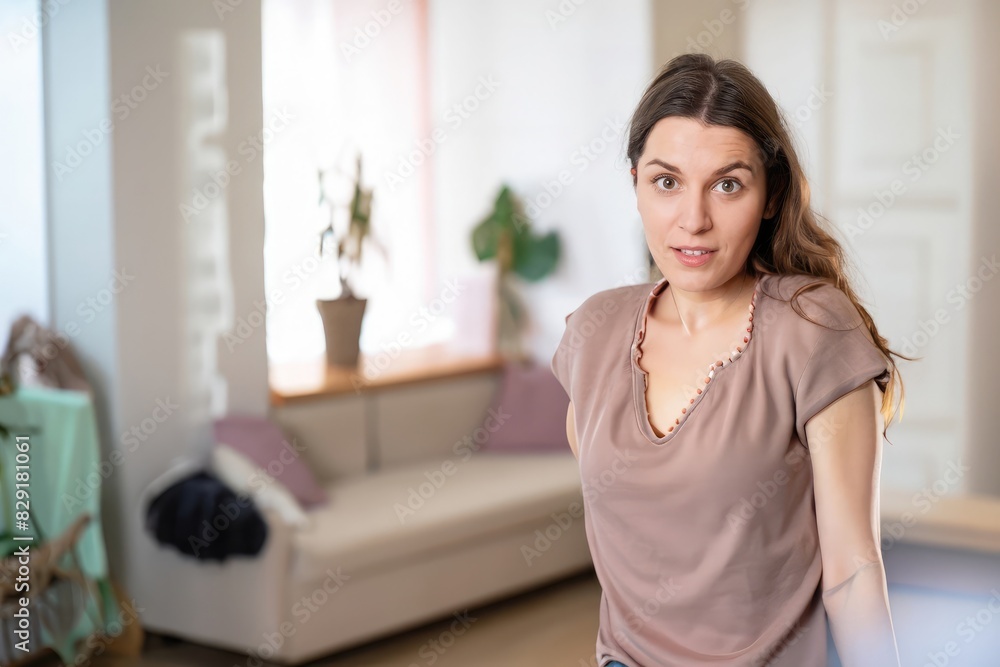 portrait of a woman, american girl, caucasian female at home, young woman smiling portrait of a woman, american girl, caucasian female at home, young woman smiling