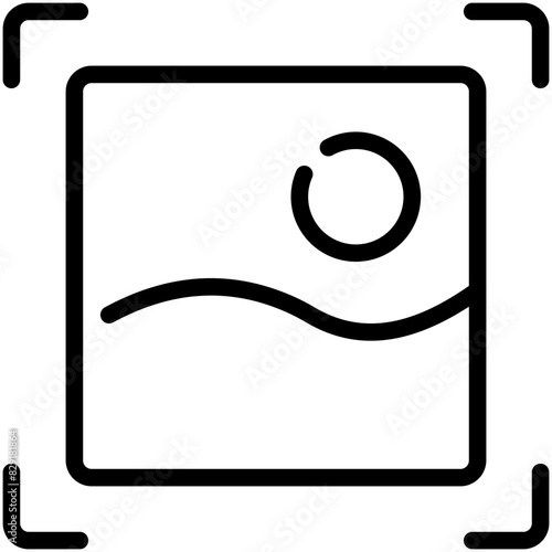 image capture line icon