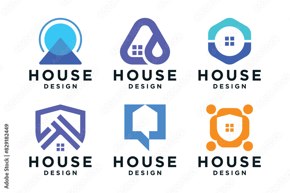 Set of modern House logo design. Real estate, property logo Set of modern House logo design. Real estate, property logo