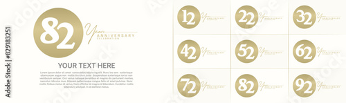 Wallpaper Mural anniversary logotype set vector, golden color circle for special day celebration Torontodigital.ca