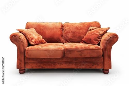 Contemporary white suede sofa
