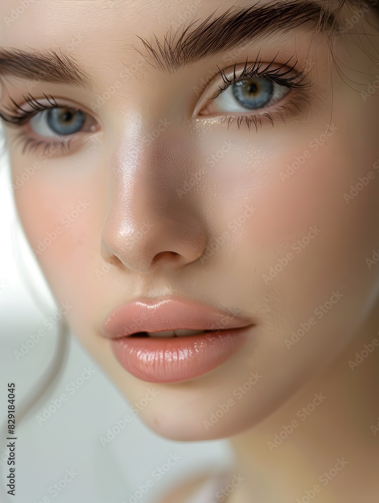 Alluring Portrait of a Beautiful Woman with Subtle Makeup and Captivating Gaze Alluring Portrait of a Beautiful Woman with Subtle Makeup and Captivating Gaze
